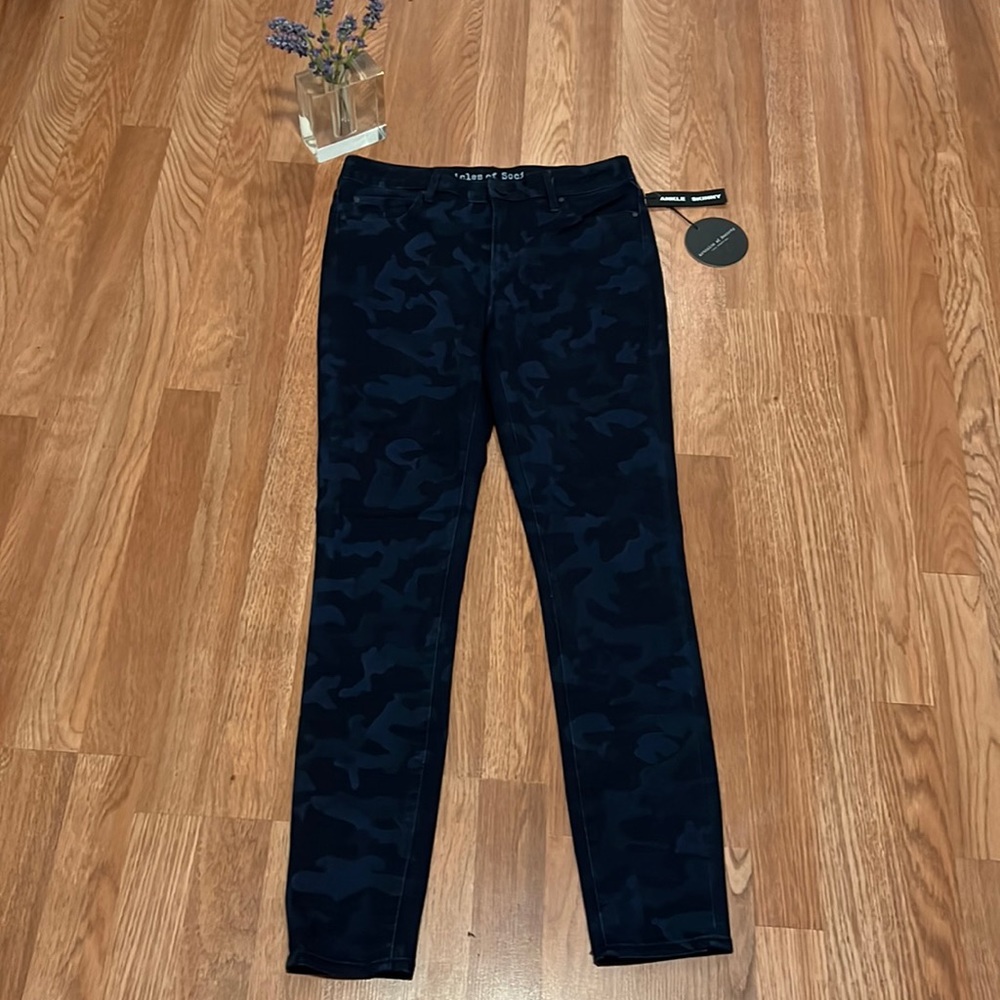 Articles of Society Blue Camo Ankle Skinny Jeans Sz 28
